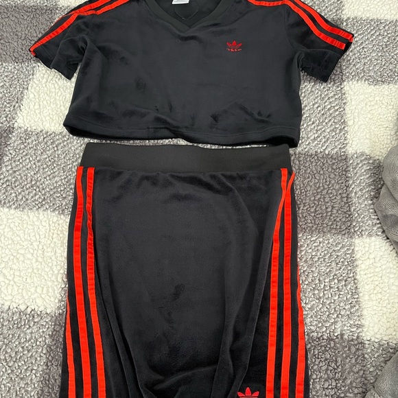 adidas Other - 2Adidas velour pencil skirt & top. Stretchy & soft w/elastic waist bodycom style